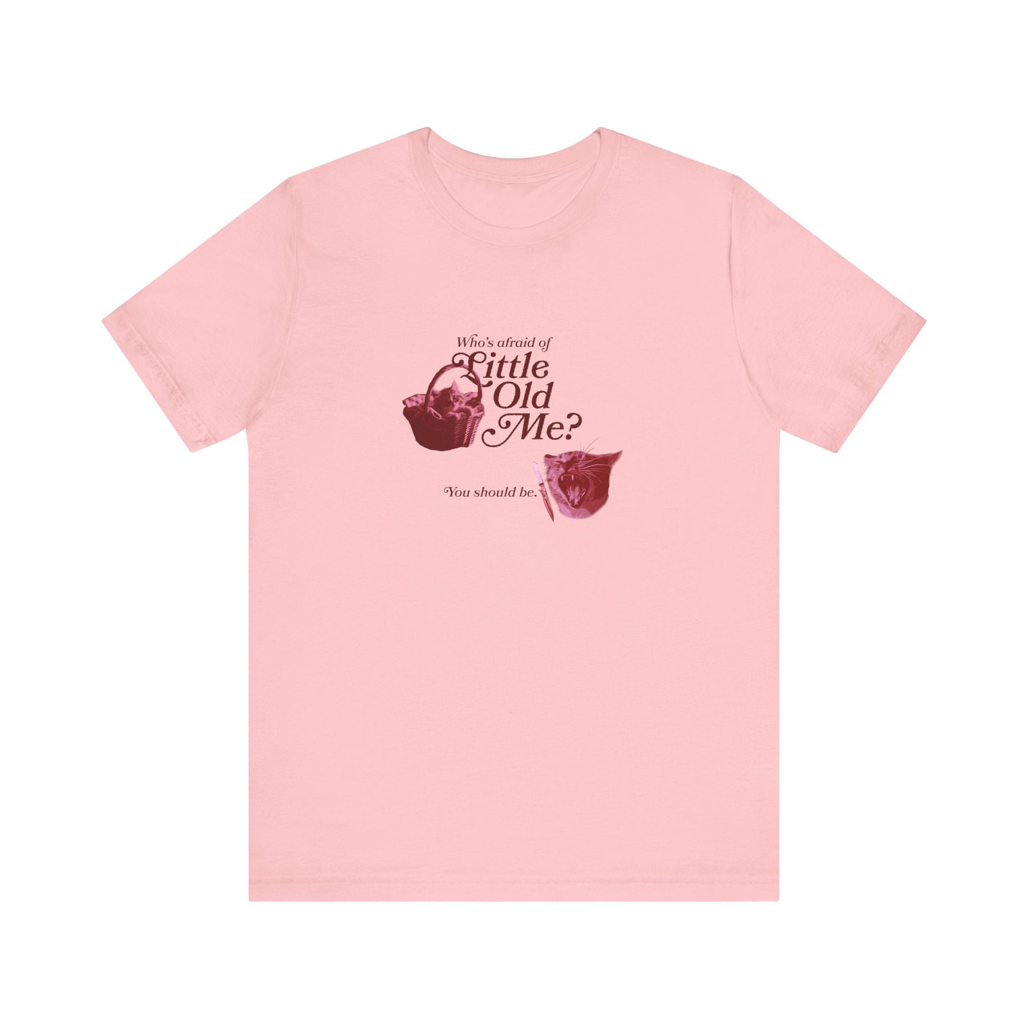 Who's Afraid Of Little Old Me? TTPD T Shirt Taylor Swift Tortured Poets Department Cute Funny Cat Kitten Tee Shirt White Pink