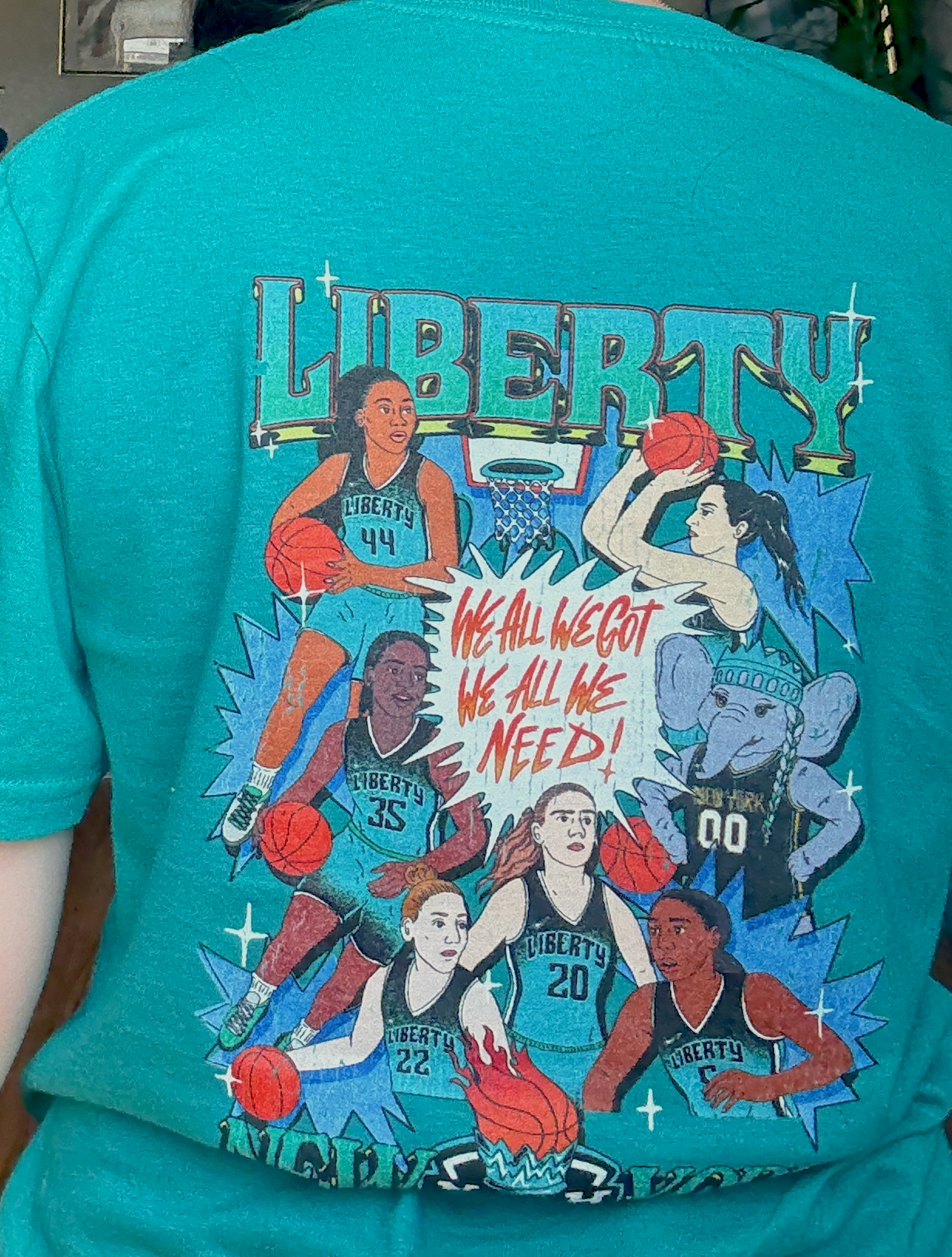 New York Liberty T Shirt, Jade or White, Unisex | NYL x Chickofalltrade