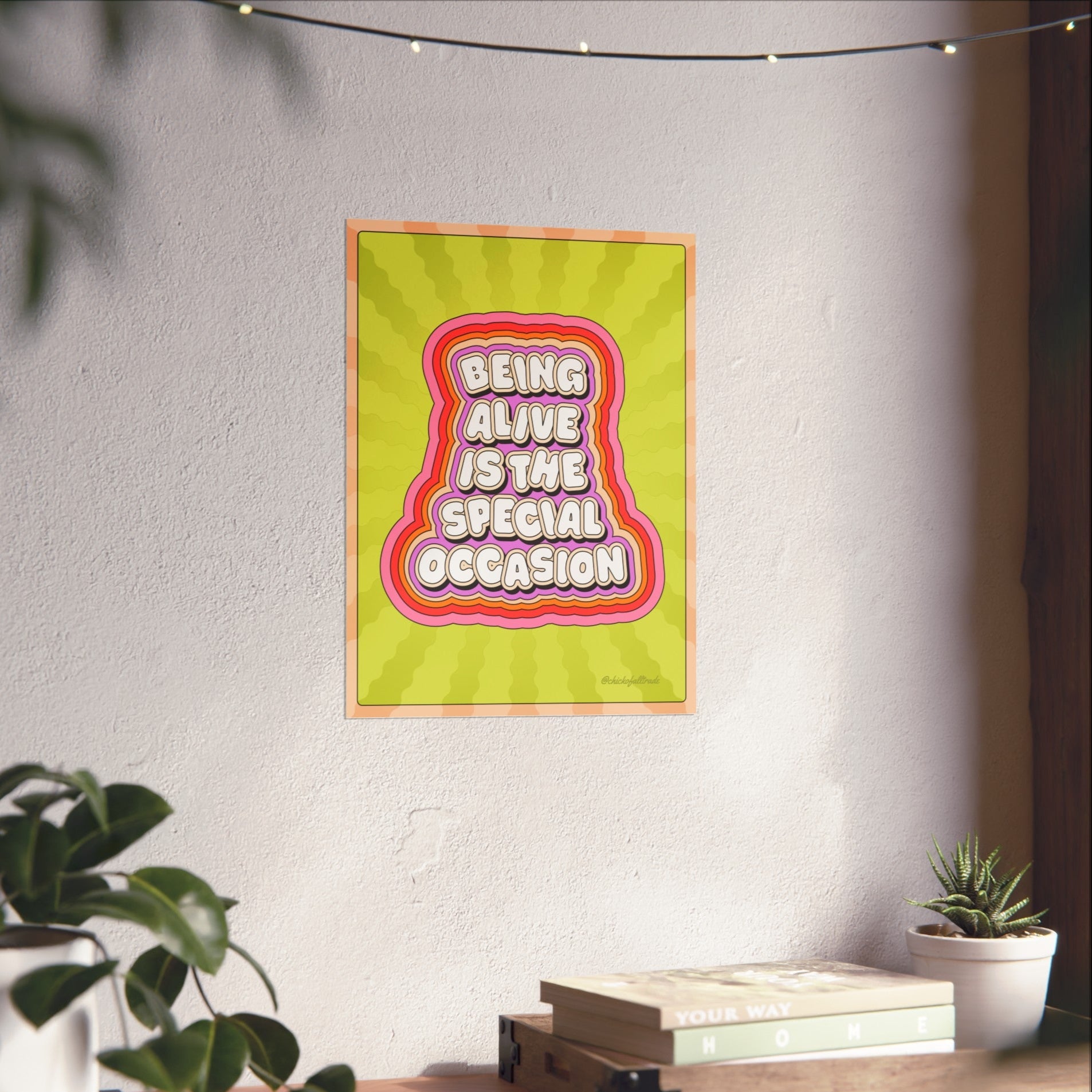 Being Alive Is The Special Occassion Fine Art Print - Green and Lavender - 2 Sizes