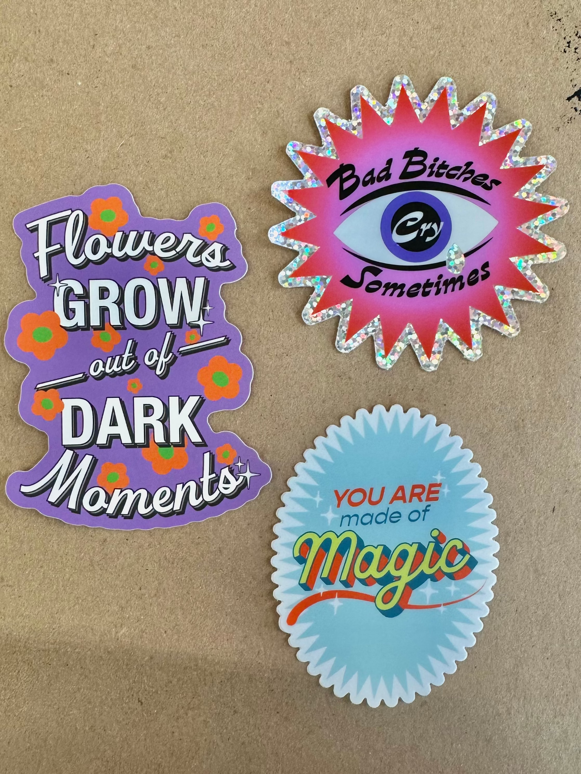 Flowers Grow out of Dark Moments Sticker 4"
