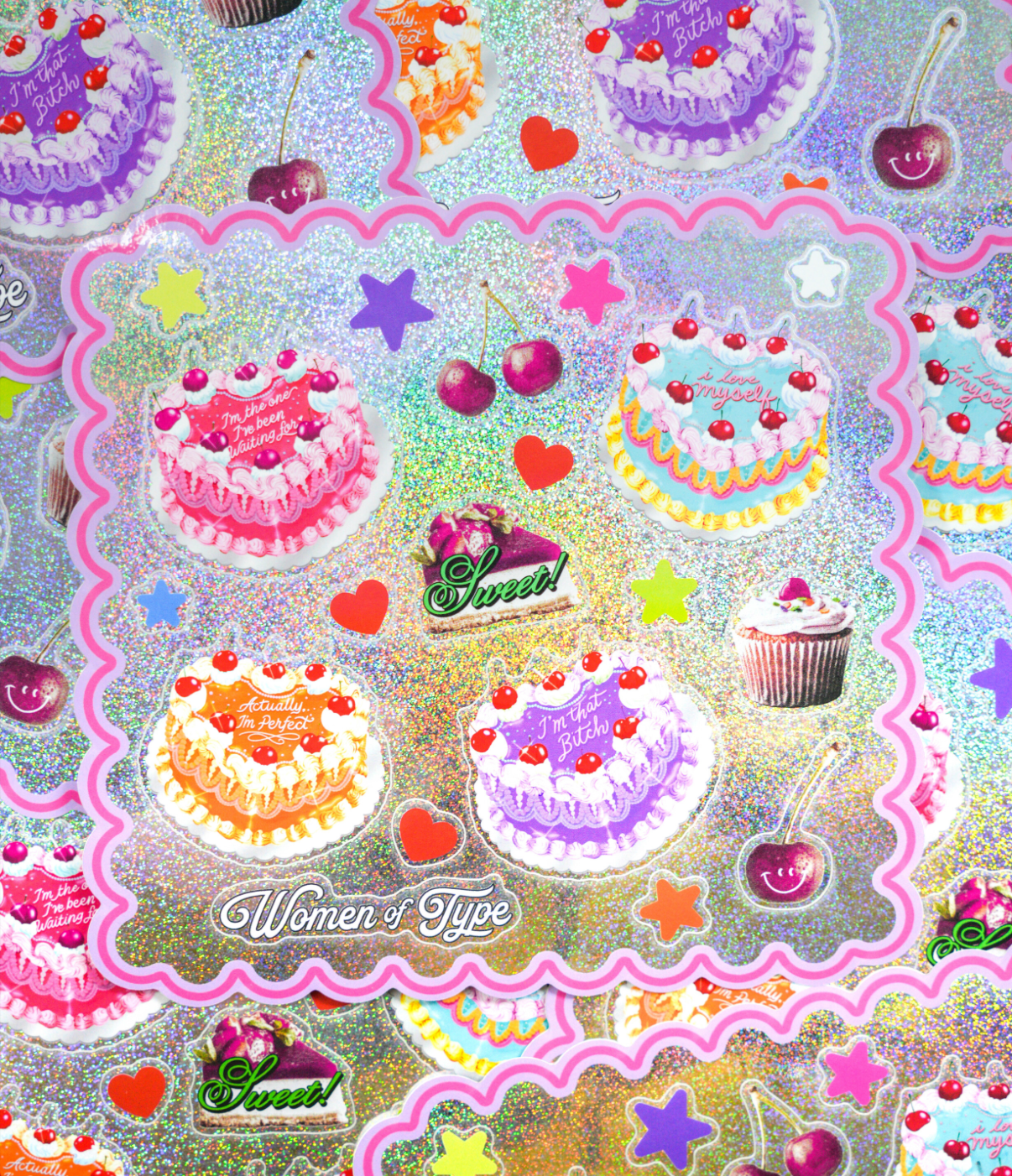 Sparkle Cake Sticker sheet! 19 Stickers!
