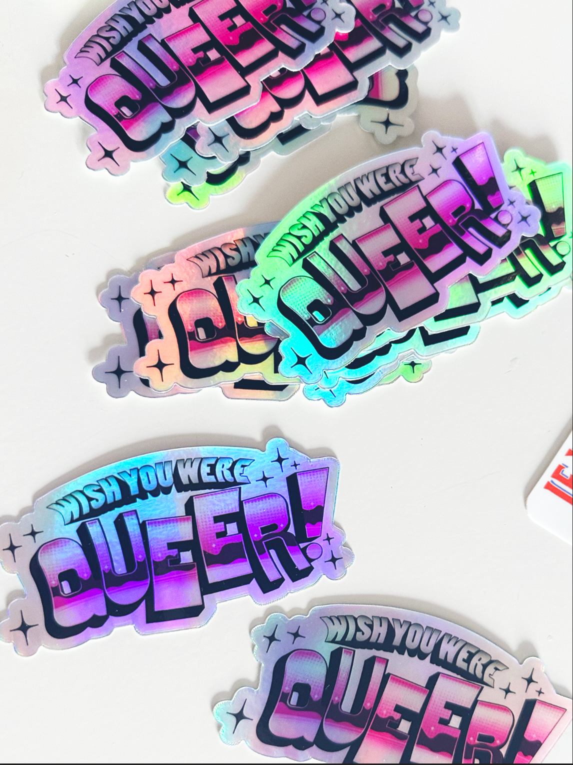 Wish you were Queer! Holographic Sticker